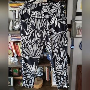 Alice & Trixie Black and White Leaf Print SILK Joggers